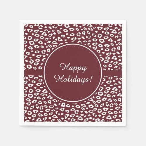 Red Leopard Print Christmas Napkins