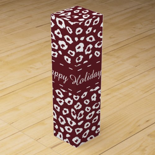 Red Leopard Print Christmas Wine Box
