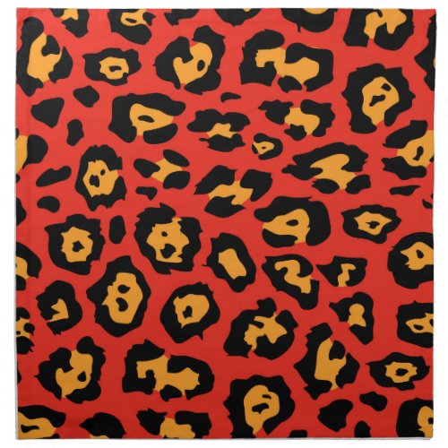 Red Leopard Print Cloth Napkin