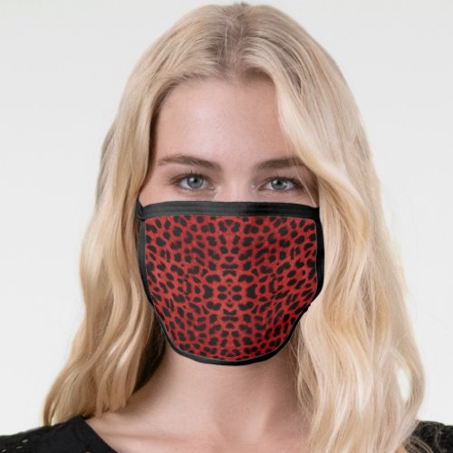 Red Leopard Print Face Mask