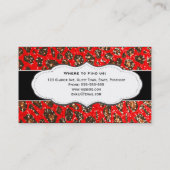 Red Leopard Print Faux Glitter Business Cards (Back)