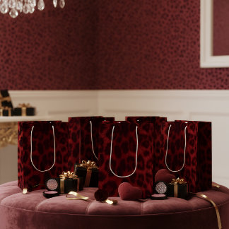 Red Leopard Print Gift Bag