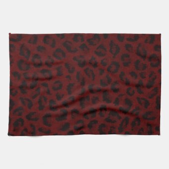 Red Leopard Print Kitchen Towel | Zazzle