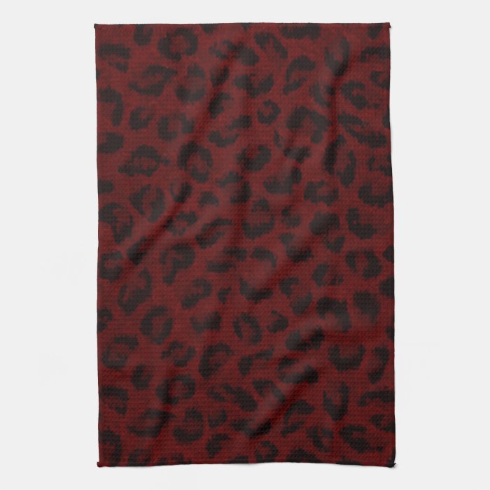 Red Leopard Print Kitchen Towel