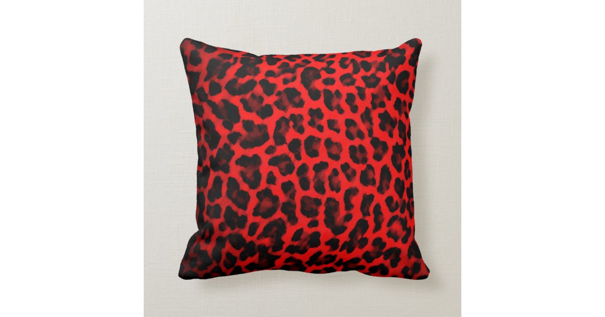 Red Leopard Print Pillow