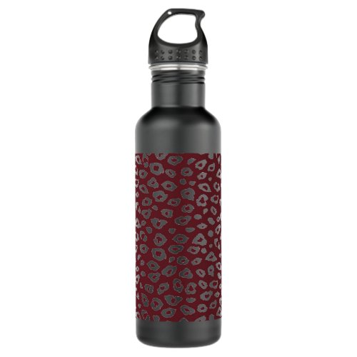 Red Leopard Print Stainless Steel Water Bottle