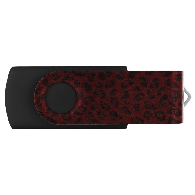 Red Leopard Print USB Flash Drive (Front)