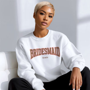 Red + Leopard Print Varsity BRIDESMAID Sweatshirt