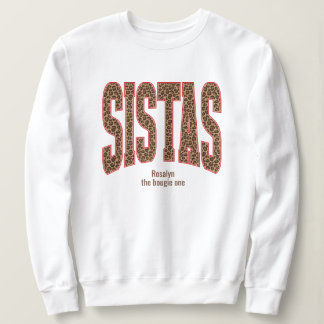 Red + Leopard Print Varsity SISTAS Sweatshirt
