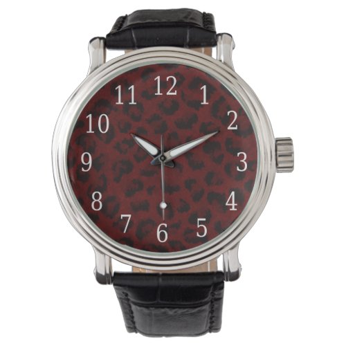 Red Leopard Print Watch