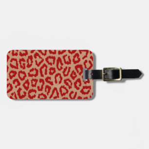 Red Leopard Skin Art Luggage Tag