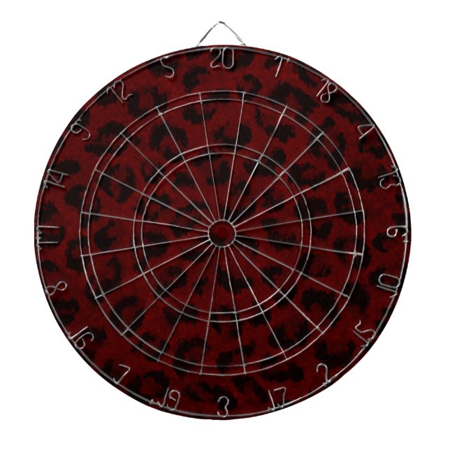 Red Leopard Skin Dart Board (Front)