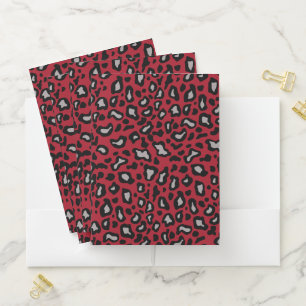 Red Leopard Teacher's School Office Folders