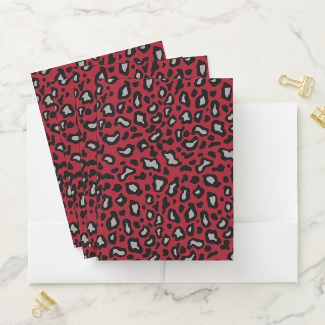 Red Leopard Teacher's School Office Folders (In Situ)