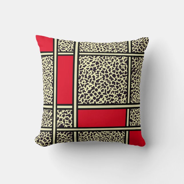 Red Leopard Throw Pillow (Front)