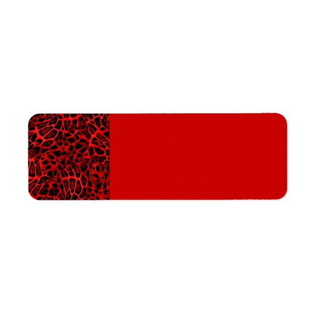 RED LEOPARD WOBBLE PATTERN BACKGROUNDS WALLPAPERS LABEL (Front)