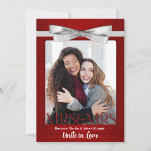 Red Lesbian Gay Two Brides Wedding Invitation