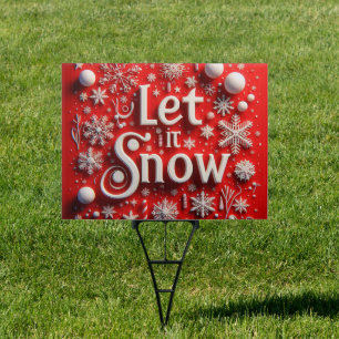 Red Let it Snow Sign