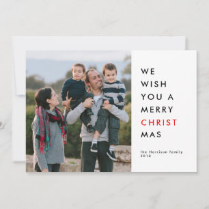 Red Letter Christ is the Reason Christmas Photo Holiday Card