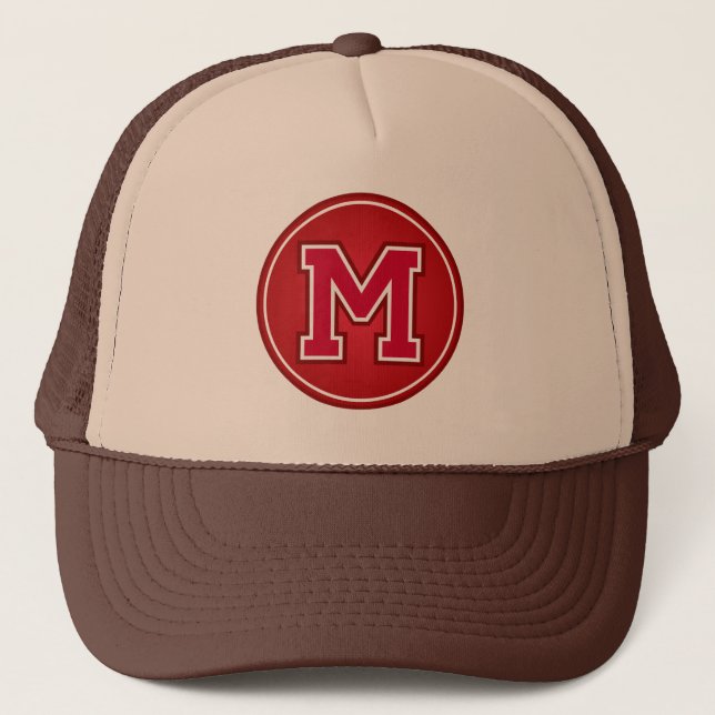 Red Letter "M" Trucker Hat (Front)