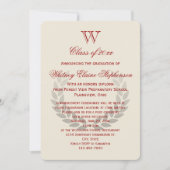 Red Letter Monogram Classic College Graduation Invitation (Front)