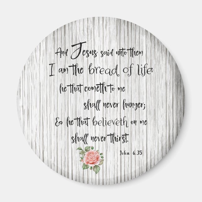 Red Letter Words: I am the Bread of Life Magnet (Front)