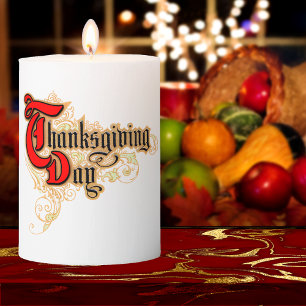 Red-Letter Words Thanksgiving Day 3"x4" Pillar Candle