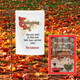 Red-Letter Words Thanksgiving Day/We Gather...  Garden Flag