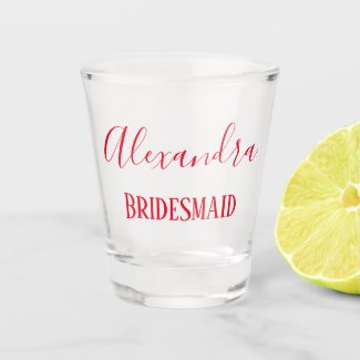 Red Lettering Bridesmaid Keepsake