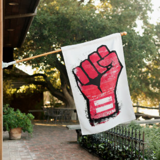 Red LGBTQ+ Rights Protest House Flag