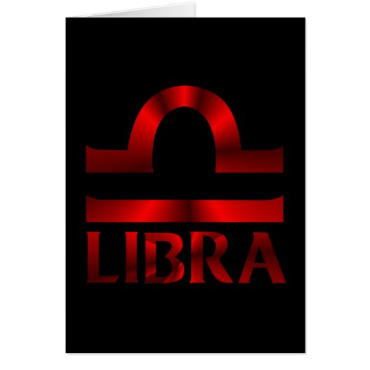 Red Libra Horoscope Symbol Cards (Front)