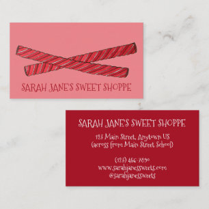 Red Licorice Whips Liquorice Twist Candy Store Business Card