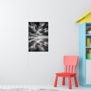 Red Lifebuoy Pier Landscape Portrait Poster
