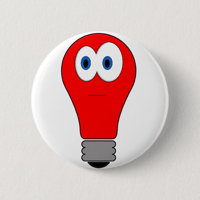 Red Light Bulb Pinback Button (Front)