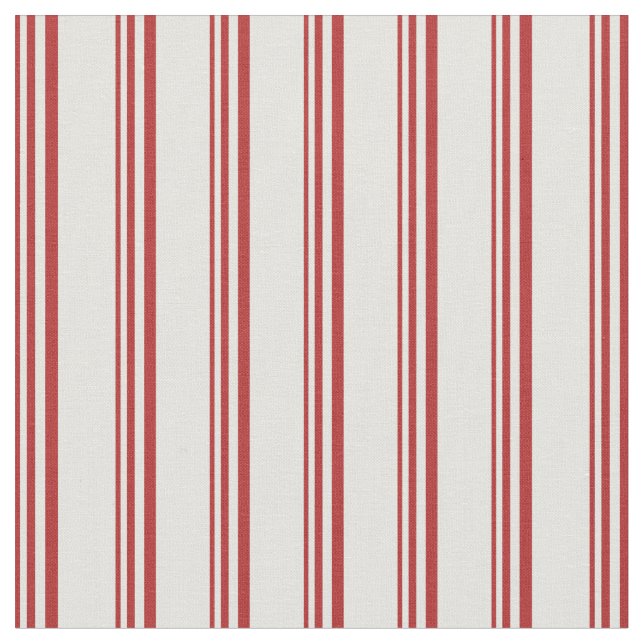 Red & Light Cyan Lined Pattern Fabric (Close Up)