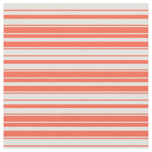 Red & Light Cyan Striped Pattern Fabric (Close Up)