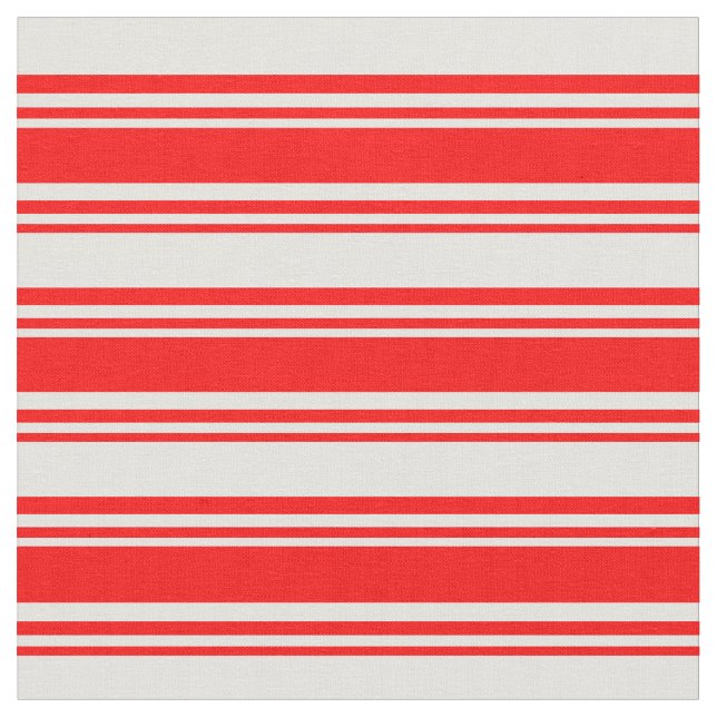 Red & Light Cyan Striped Pattern Fabric (Close Up)