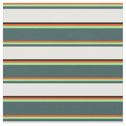 Red, Light Green, Gray, Mint Cream & Black Fabric