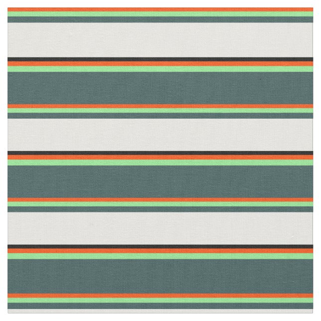 Red, Light Green, Gray, Mint Cream & Black Fabric (Close Up)