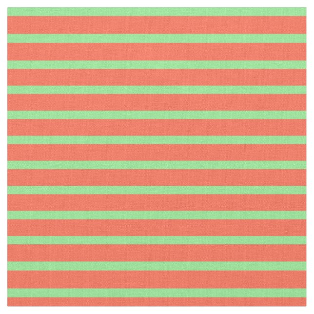 Red & Light Green Pattern Fabric (Close Up)