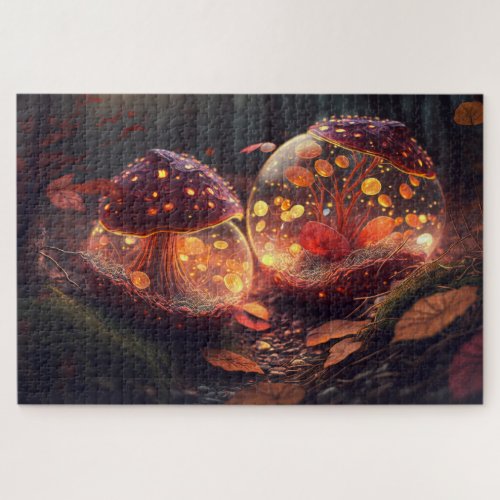 Red Light Mushrooms Jigsaw Puzzle