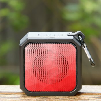 Red Light Ombre Gradient Geometric Mesh Pattern Bluetooth Speaker by PLdesign at Zazzle