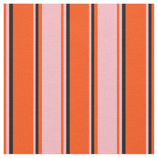 Red, Light Pink, and Black Pattern of Stripes Fabric