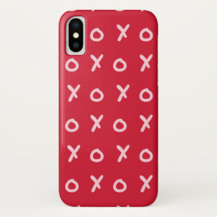 Red & Light Pink X O XO XO's Trendy Cute iPhone XS Case