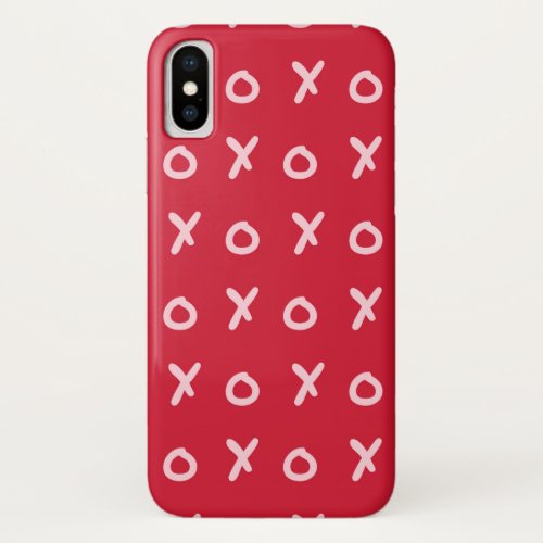 Red  Light Pink X O XO XOs Trendy Cute iPhone XS Case