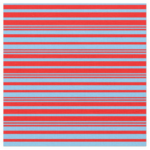 Red & Light Sky Blue Lines Fabric