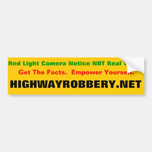 Red Light Ticket Bumper Sticker (Front)