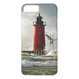 red lighthouse with giant wave iPhone 8 plus/7 plus case