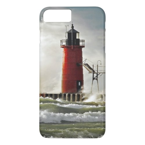 red lighthouse with giant wave iPhone 8 plus7 plus case