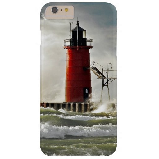 red lighthouse with giant wave barely there iPhone 6 plus case